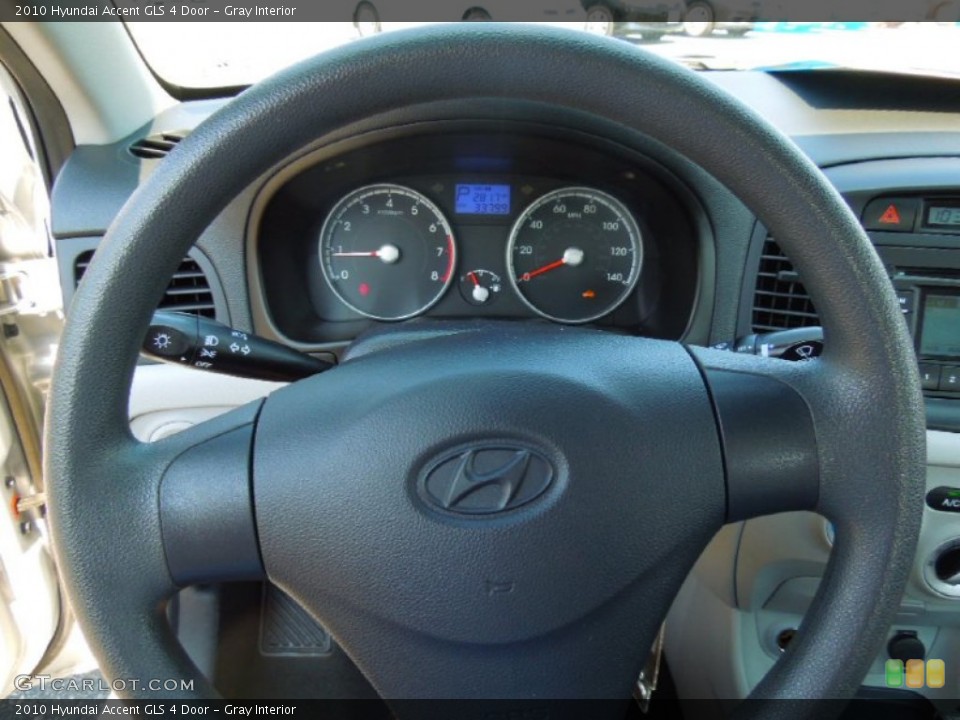 Gray Interior Steering Wheel for the 2010 Hyundai Accent GLS 4 Door #65500259