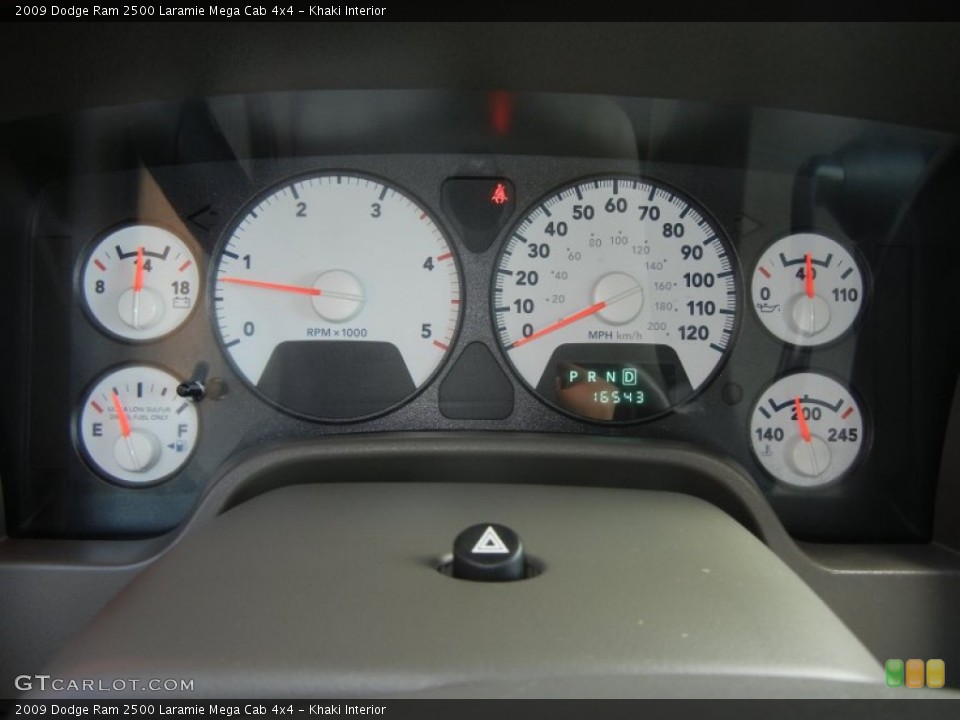 Khaki Interior Gauges for the 2009 Dodge Ram 2500 Laramie Mega Cab 4x4 #65501249