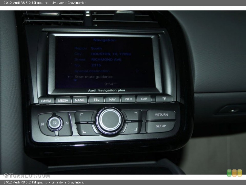 Limestone Gray Interior Controls for the 2012 Audi R8 5.2 FSI quattro #65501490