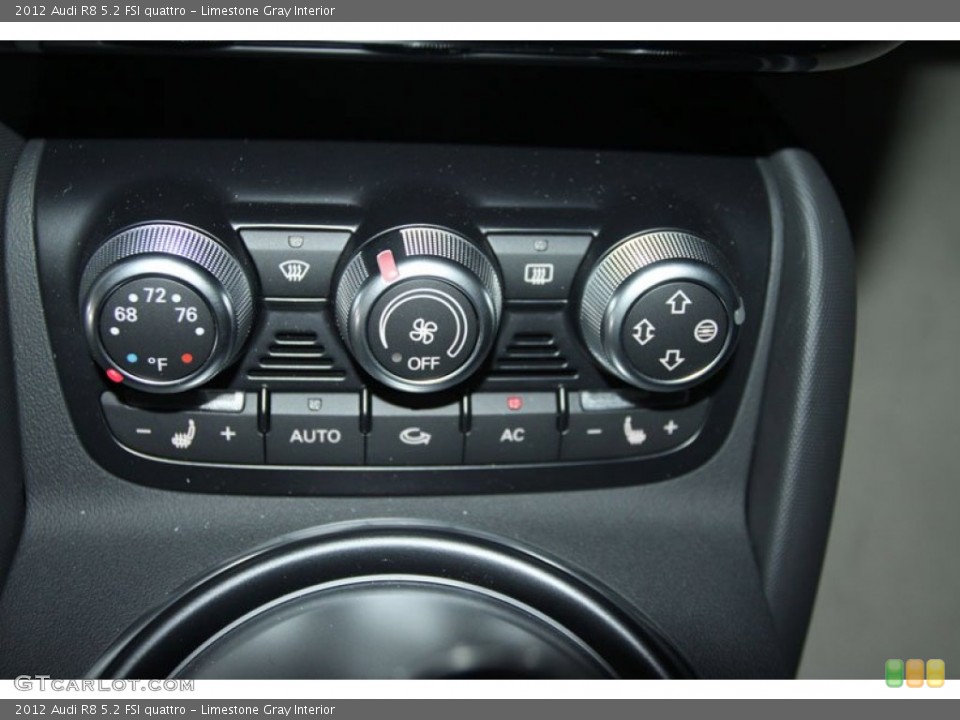 Limestone Gray Interior Controls for the 2012 Audi R8 5.2 FSI quattro #65501499