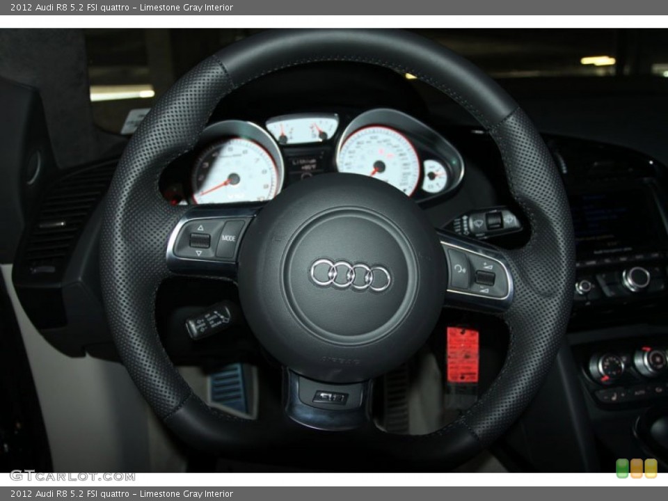 Limestone Gray Interior Steering Wheel for the 2012 Audi R8 5.2 FSI quattro #65501525