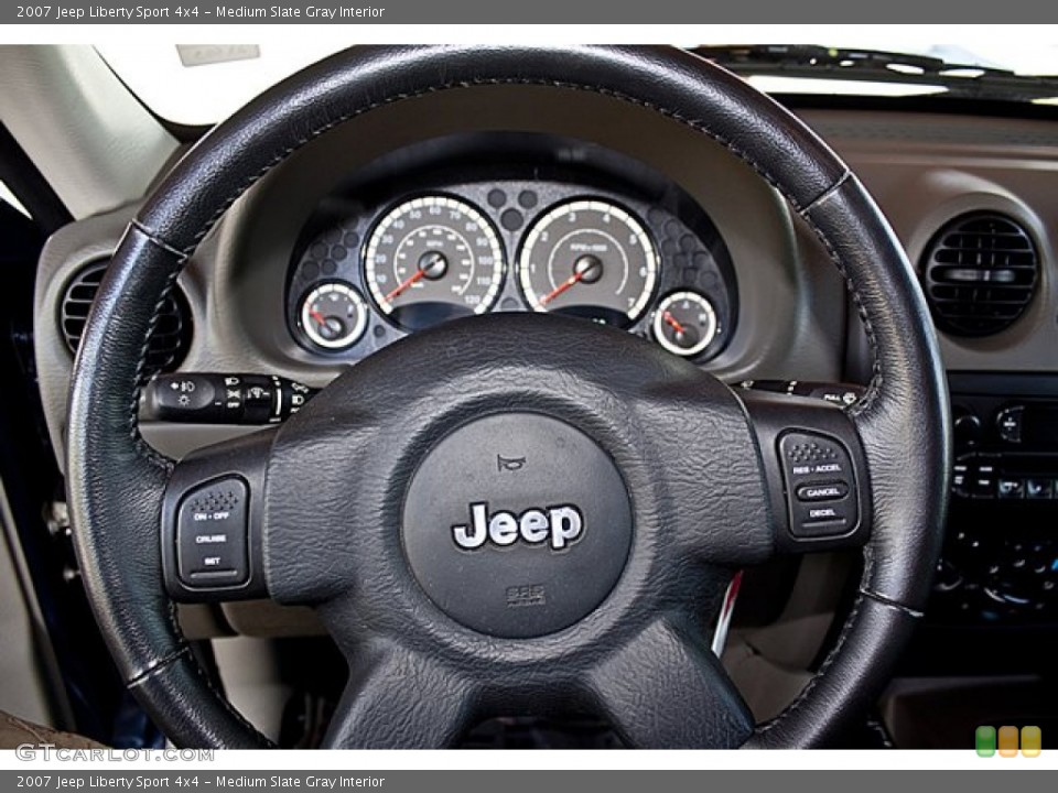 Medium Slate Gray Interior Steering Wheel for the 2007 Jeep Liberty Sport 4x4 #65502332