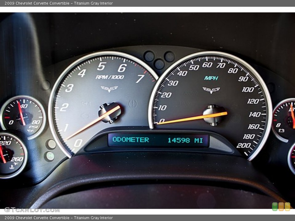 Titanium Gray Interior Gauges for the 2009 Chevrolet Corvette Convertible #65503067