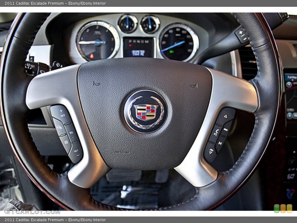 Ebony/Ebony Interior Steering Wheel for the 2011 Cadillac Escalade Premium #65503439