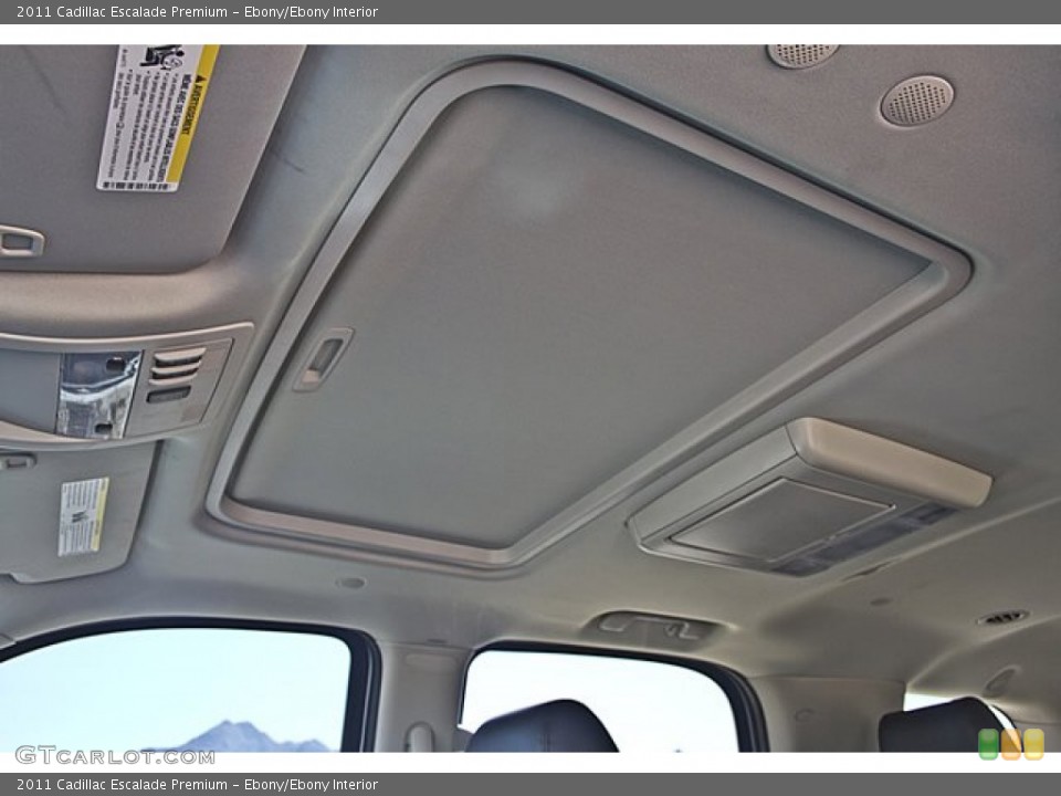 Ebony/Ebony Interior Sunroof for the 2011 Cadillac Escalade Premium #65503448