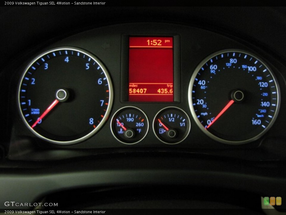 Sandstone Interior Gauges for the 2009 Volkswagen Tiguan SEL 4Motion #65504795