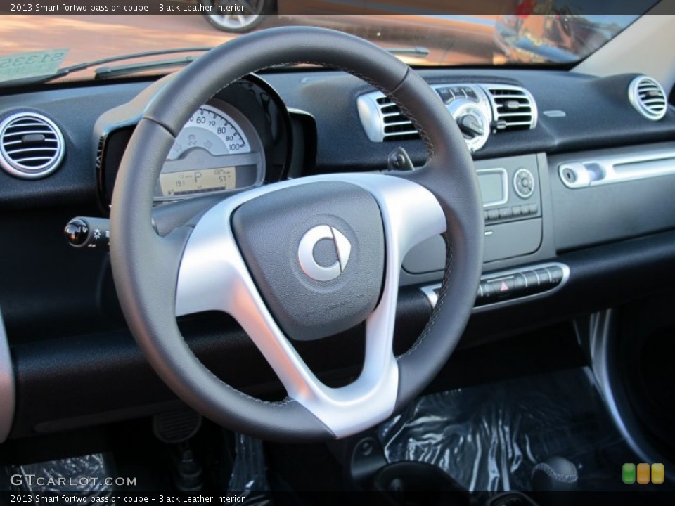 Black Leather Interior Steering Wheel for the 2013 Smart fortwo passion coupe #65504972