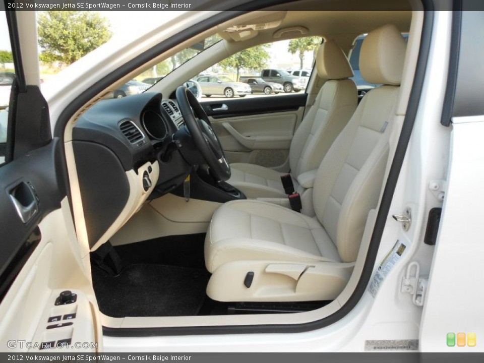 Cornsilk Beige Interior Front Seat for the 2012 Volkswagen Jetta SE SportWagen #65509616