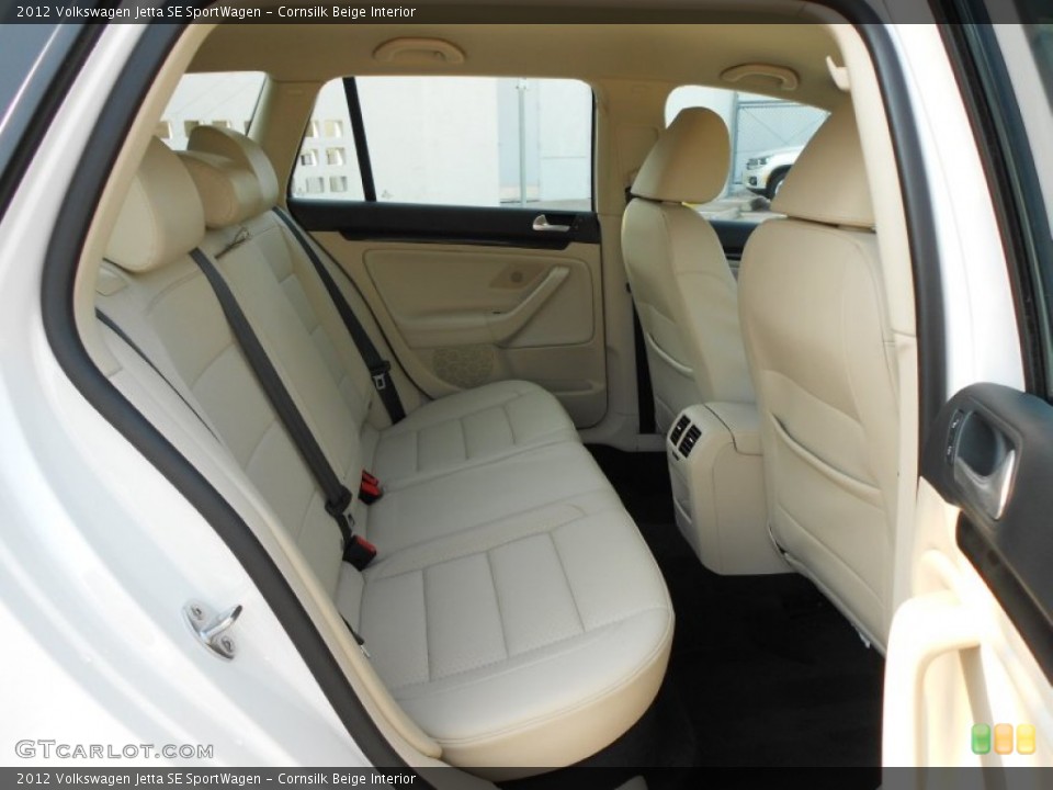 Cornsilk Beige Interior Rear Seat for the 2012 Volkswagen Jetta SE SportWagen #65509634
