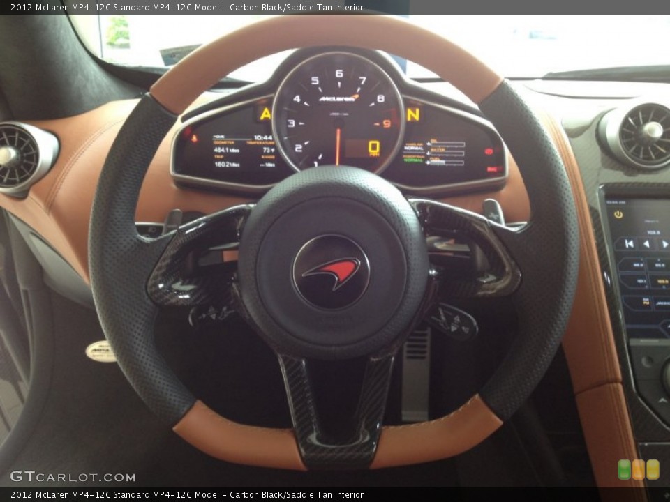 Carbon Black/Saddle Tan Interior Steering Wheel for the 2012 McLaren MP4-12C  #65512001
