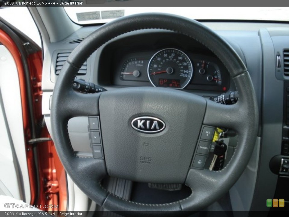 Beige Interior Steering Wheel for the 2009 Kia Borrego LX V6 4x4 #65516114