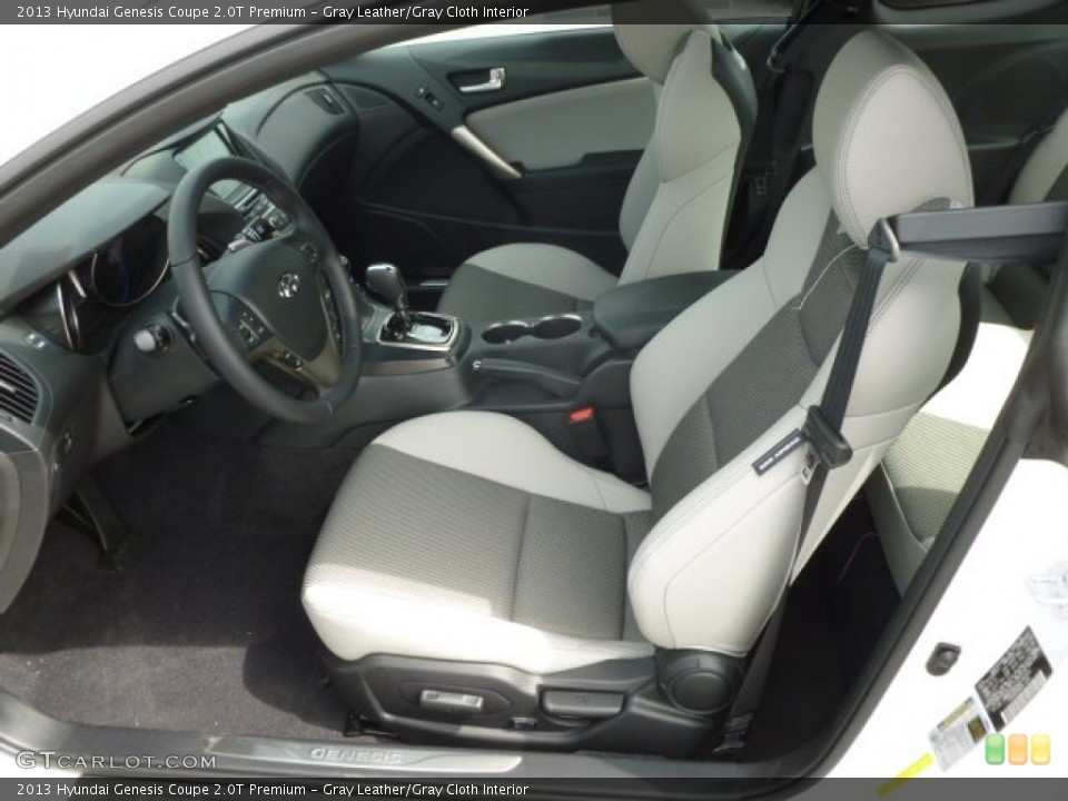 Gray Leather/Gray Cloth Interior Front Seat for the 2013 Hyundai Genesis Coupe 2.0T Premium #65520266