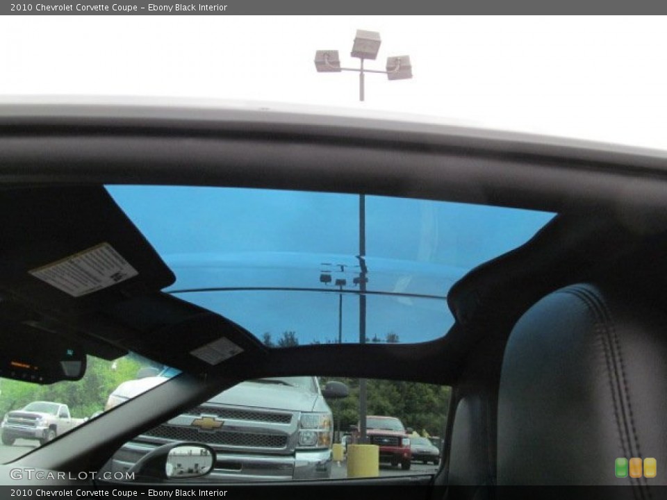 Ebony Black Interior Sunroof for the 2010 Chevrolet Corvette Coupe #65521226