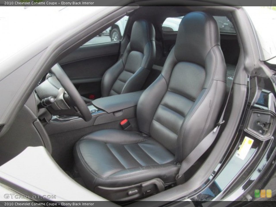 Ebony Black Interior Front Seat for the 2010 Chevrolet Corvette Coupe #65521244