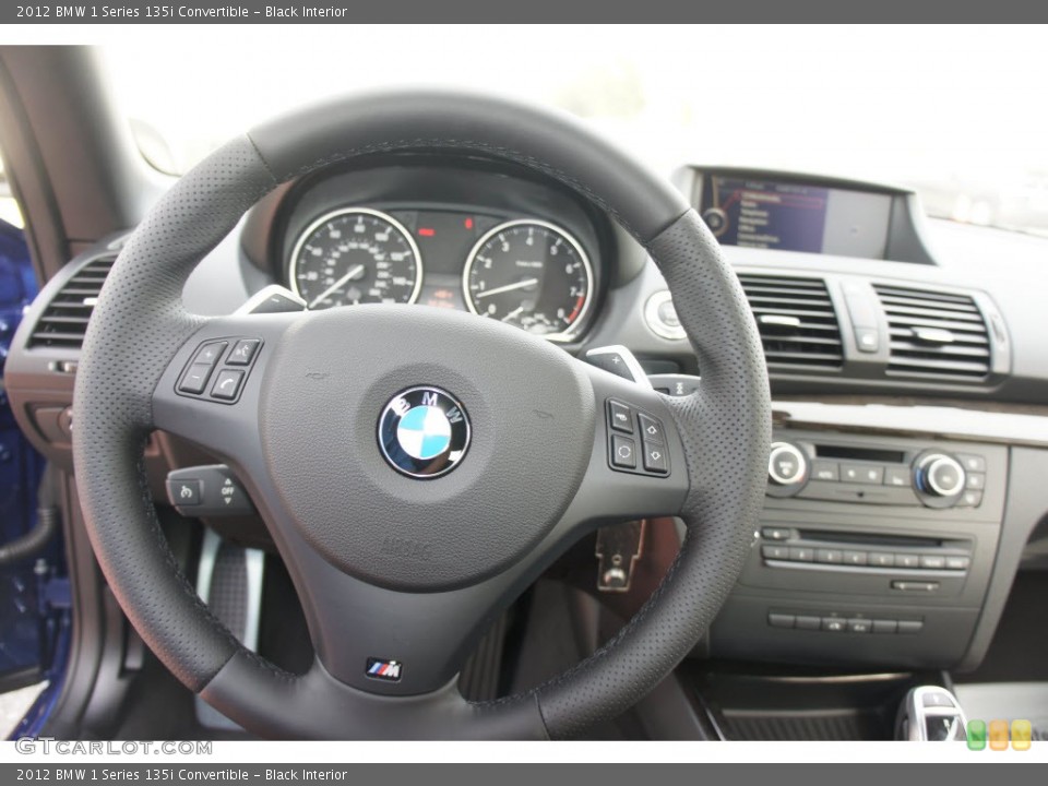 Black Interior Steering Wheel for the 2012 BMW 1 Series 135i Convertible #65525948