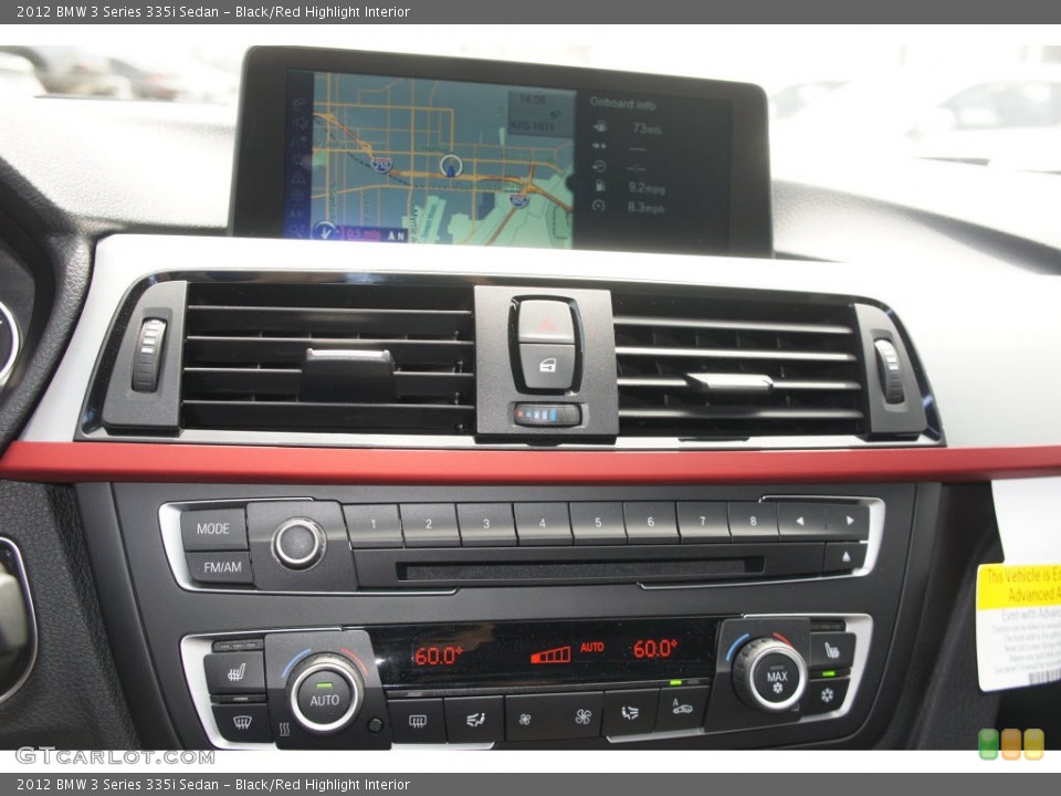 Black/Red Highlight Interior Navigation for the 2012 BMW 3 Series 335i Sedan #65527562