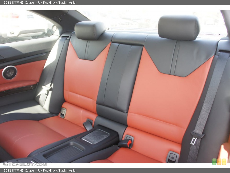 Fox Red/Black/Black Interior Rear Seat for the 2012 BMW M3 Coupe #65528294