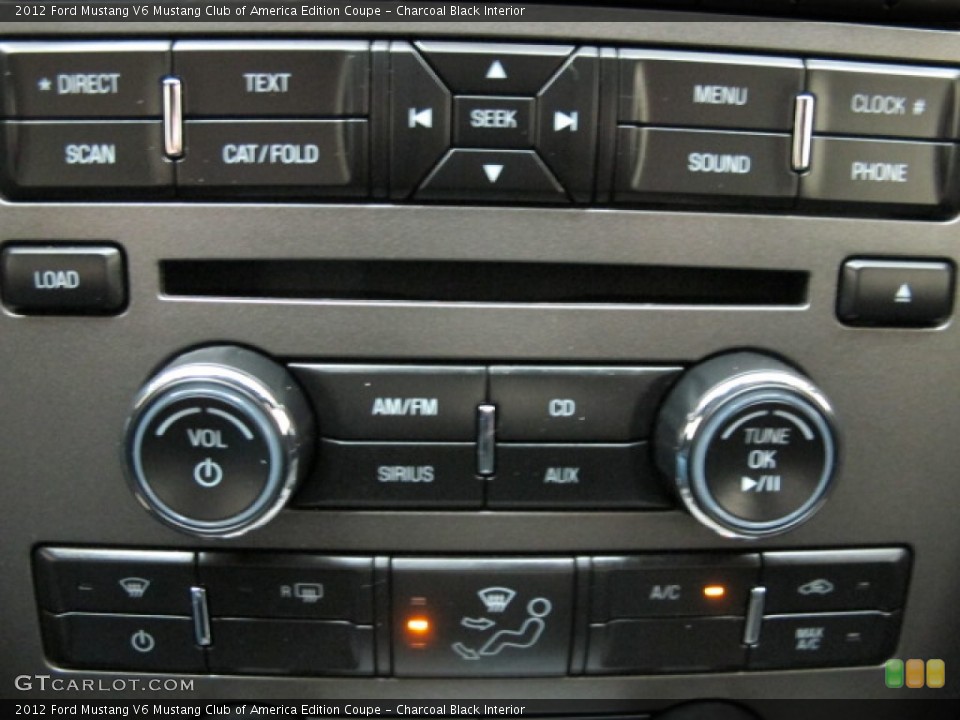 Charcoal Black Interior Controls for the 2012 Ford Mustang V6 Mustang Club of America Edition Coupe #65529191