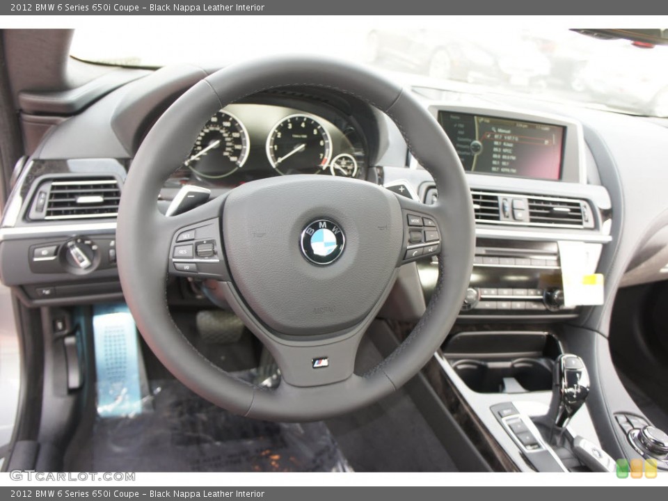 Black Nappa Leather Interior Steering Wheel for the 2012 BMW 6 Series 650i Coupe #65530676