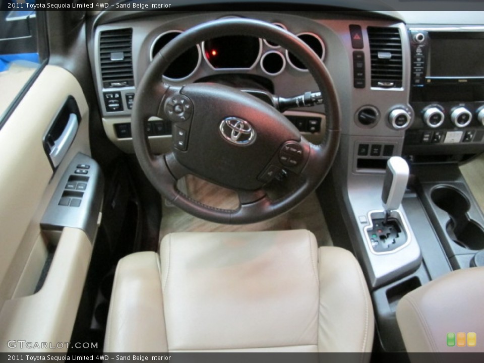Sand Beige Interior Steering Wheel for the 2011 Toyota Sequoia Limited 4WD #65531214