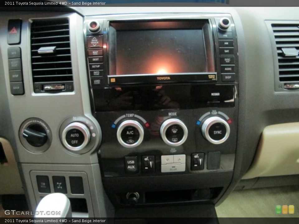 Sand Beige Interior Controls for the 2011 Toyota Sequoia Limited 4WD #65531249