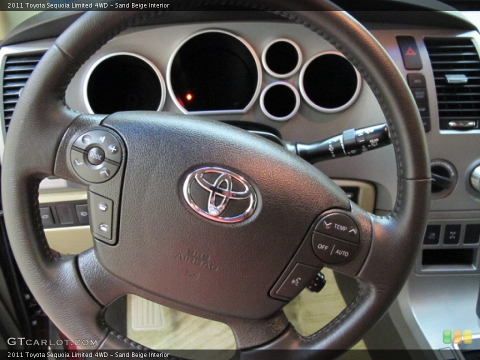 Sand Beige Interior Steering Wheel for the 2011 Toyota Sequoia Limited 4WD #65531357
