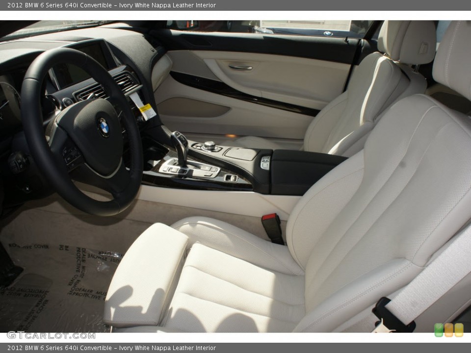 Ivory White Nappa Leather Interior Photo for the 2012 BMW 6 Series 640i Convertible #65532182