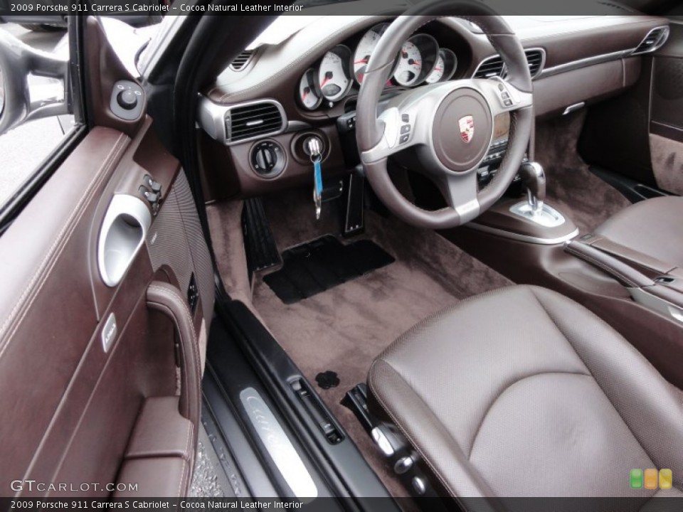 Cocoa Natural Leather Interior Photo for the 2009 Porsche 911 Carrera S Cabriolet #65536281