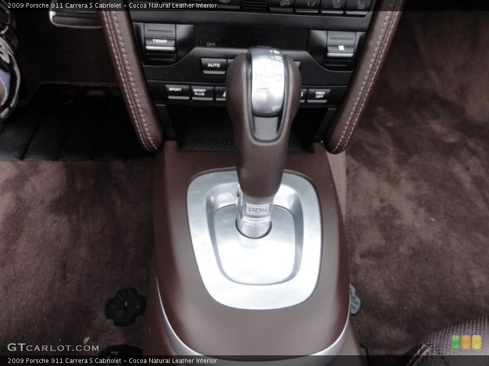 Cocoa Natural Leather Interior Transmission for the 2009 Porsche 911 Carrera S Cabriolet #65536462