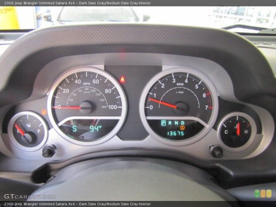 Dark Slate Gray/Medium Slate Gray Interior Gauges for the 2009 Jeep Wrangler Unlimited Sahara 4x4 #65538345