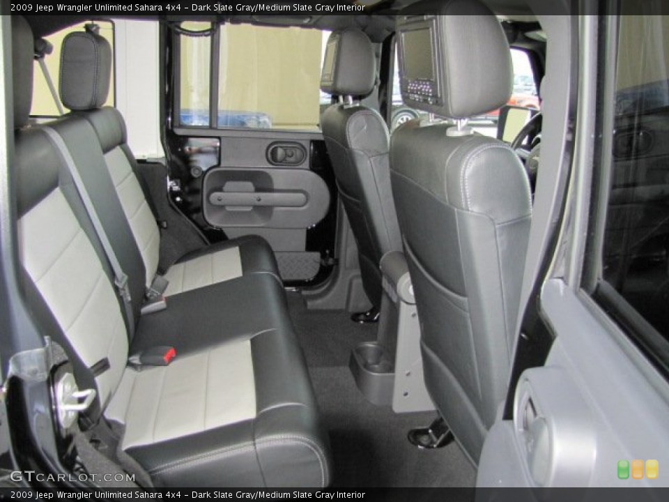 Dark Slate Gray/Medium Slate Gray Interior Rear Seat for the 2009 Jeep Wrangler Unlimited Sahara 4x4 #65538405