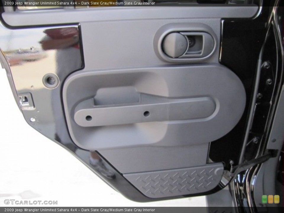 Dark Slate Gray/Medium Slate Gray Interior Door Panel for the 2009 Jeep Wrangler Unlimited Sahara 4x4 #65538519