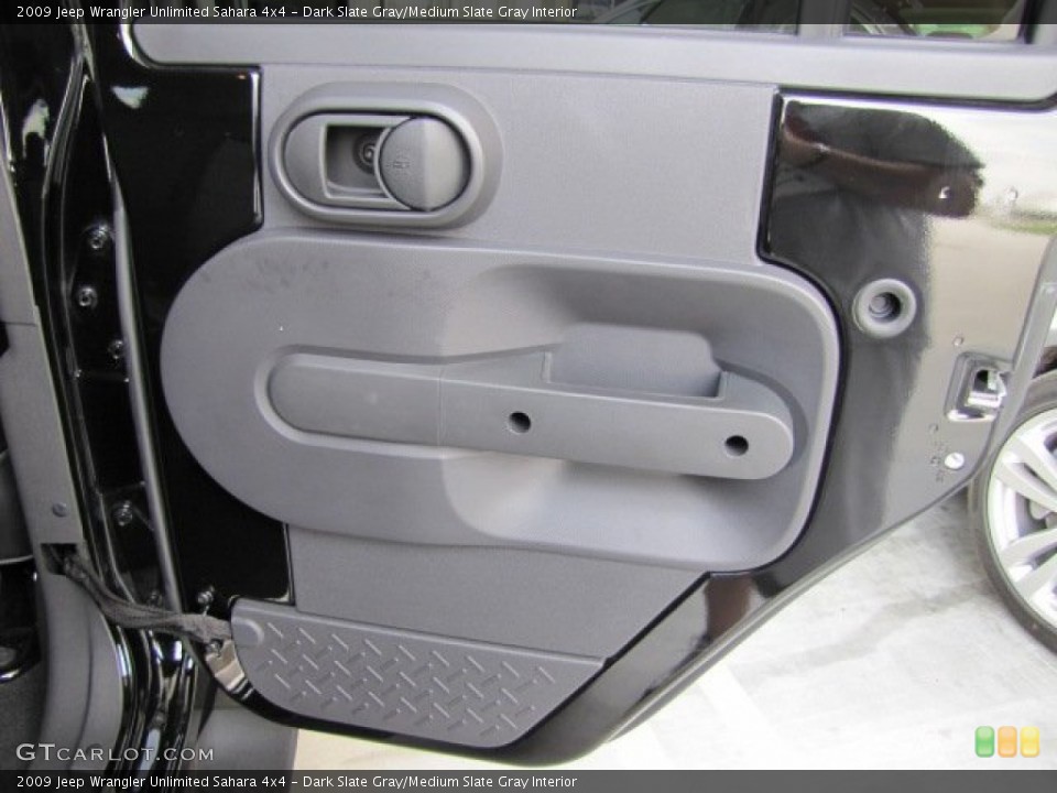 Dark Slate Gray/Medium Slate Gray Interior Door Panel for the 2009 Jeep Wrangler Unlimited Sahara 4x4 #65538534