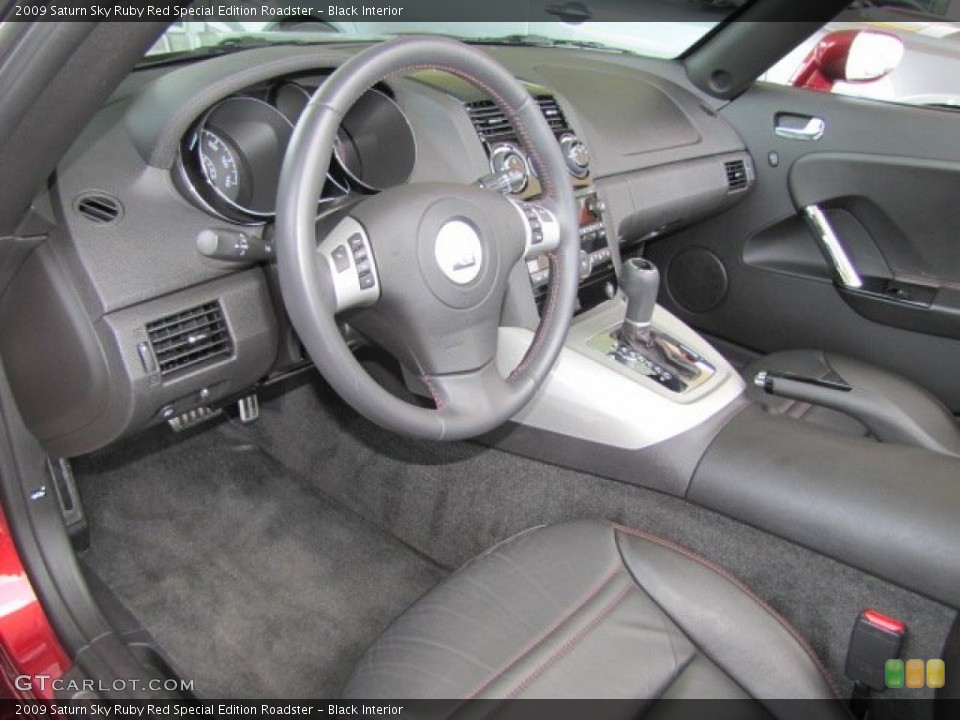 Black Interior Prime Interior for the 2009 Saturn Sky Ruby Red Special Edition Roadster #65540481