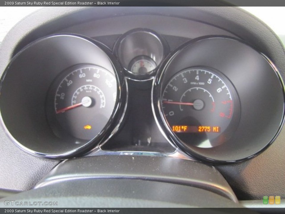 Black Interior Gauges for the 2009 Saturn Sky Ruby Red Special Edition Roadster #65540526