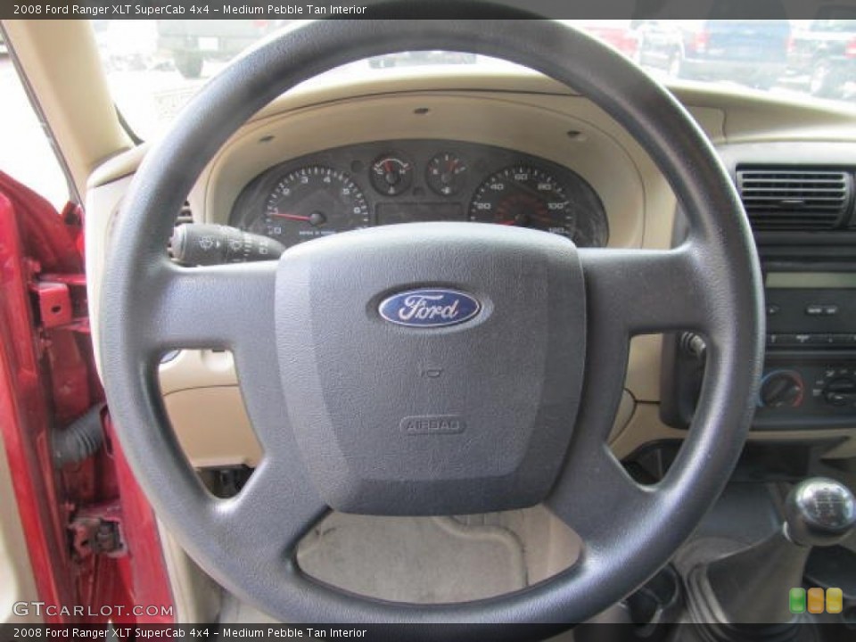 Medium Pebble Tan Interior Steering Wheel for the 2008 Ford Ranger XLT SuperCab 4x4 #65541420