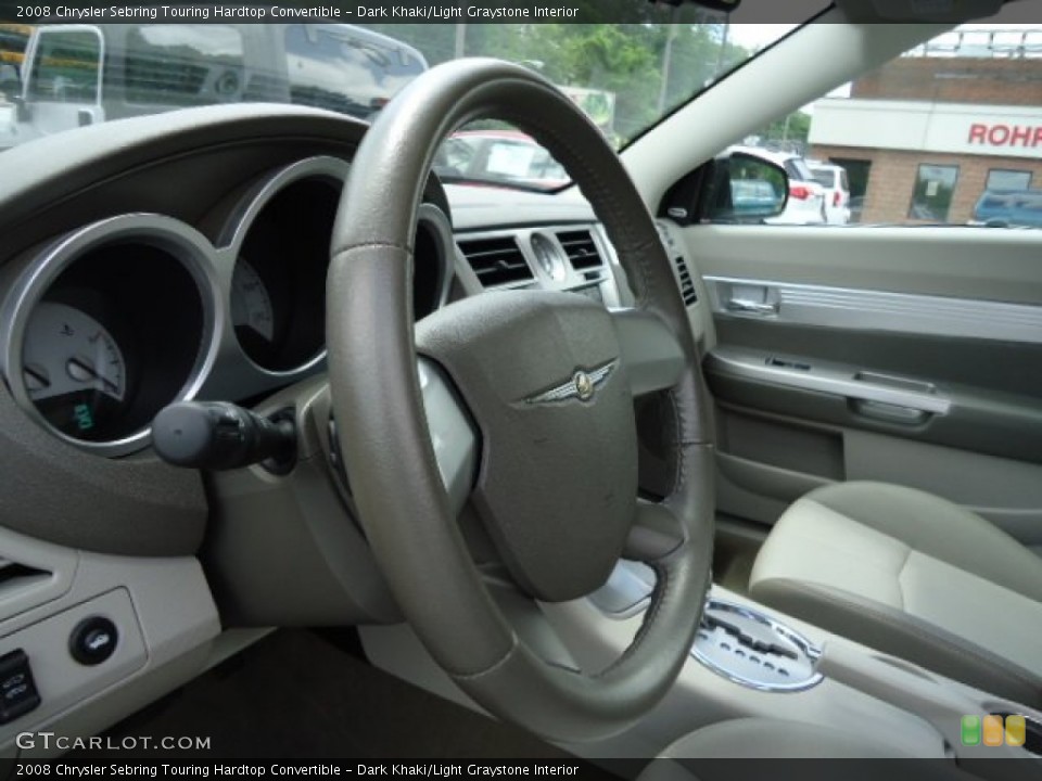 Dark Khaki/Light Graystone Interior Steering Wheel for the 2008 Chrysler Sebring Touring Hardtop Convertible #65541801