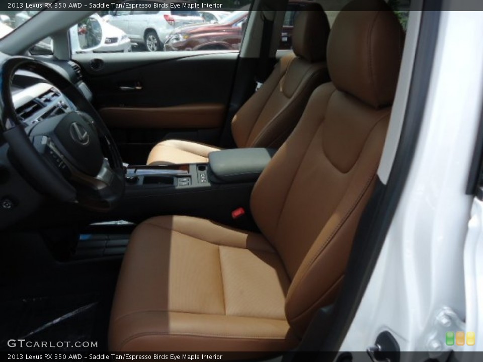 Saddle Tan/Espresso Birds Eye Maple Interior Front Seat for the 2013 Lexus RX 350 AWD #65541891