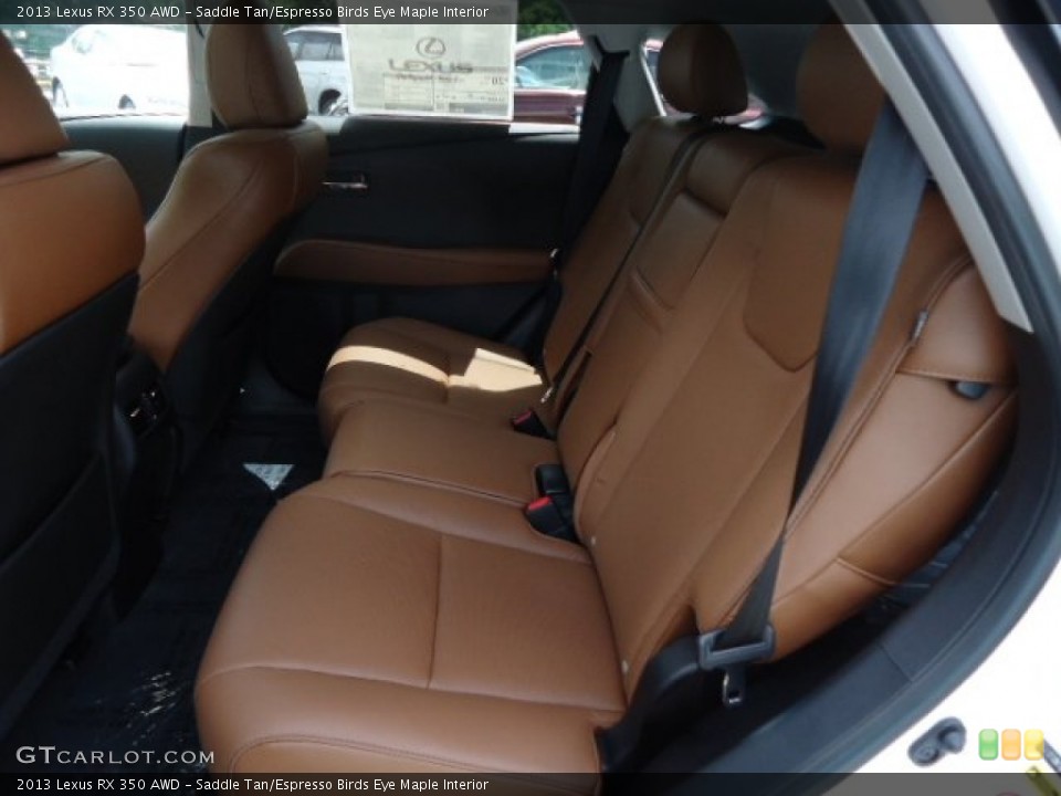 Saddle Tan/Espresso Birds Eye Maple Interior Rear Seat for the 2013 Lexus RX 350 AWD #65541897