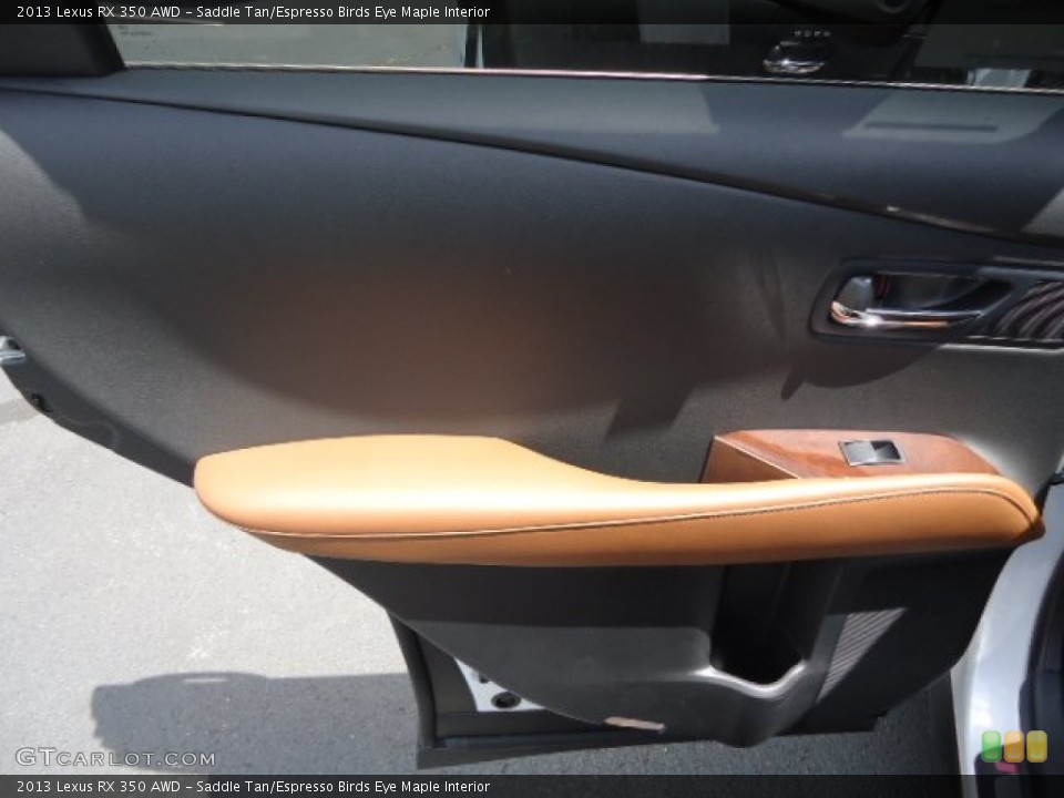 Saddle Tan/Espresso Birds Eye Maple Interior Door Panel for the 2013 Lexus RX 350 AWD #65541909