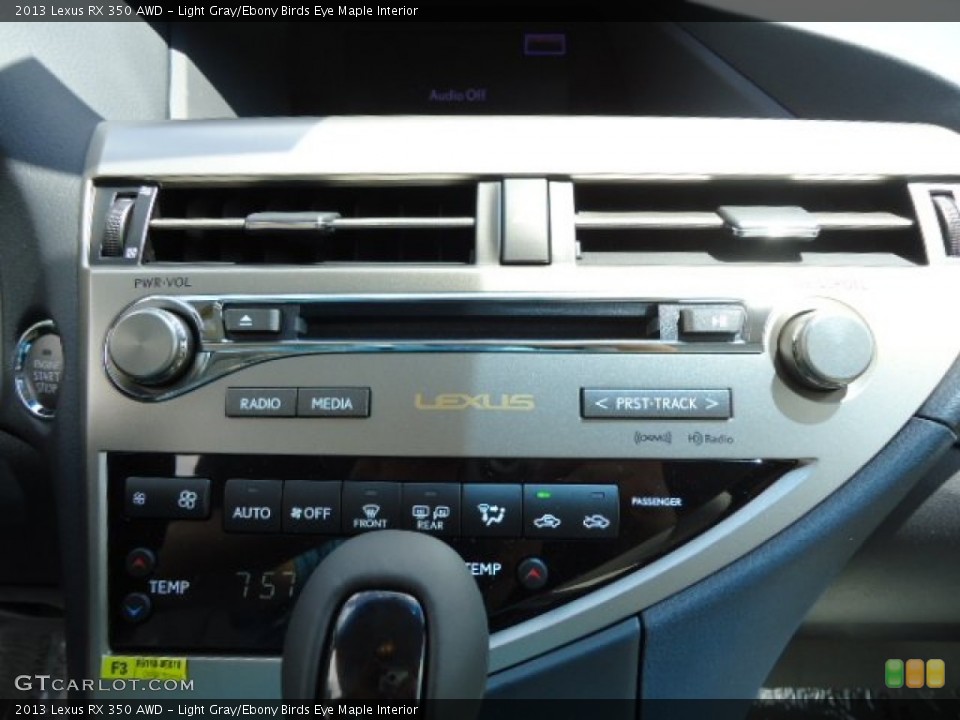 Light Gray/Ebony Birds Eye Maple Interior Controls for the 2013 Lexus RX 350 AWD #65542209