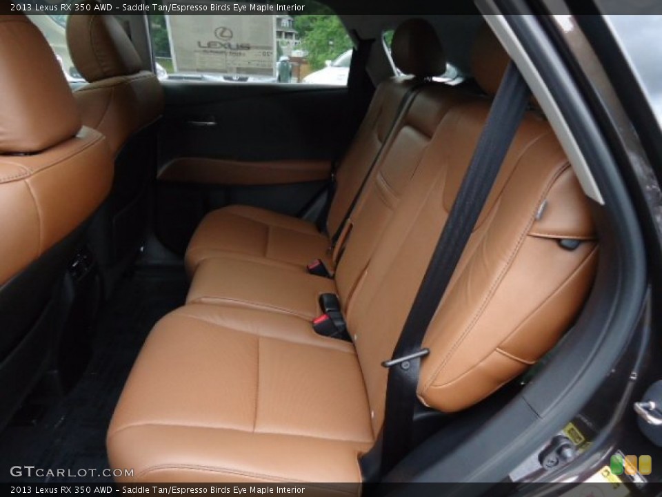 Saddle Tan/Espresso Birds Eye Maple Interior Rear Seat for the 2013 Lexus RX 350 AWD #65542851