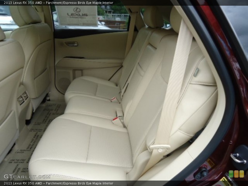 Parchment/Espresso Birds Eye Maple Interior Rear Seat for the 2013 Lexus RX 350 AWD #65542962