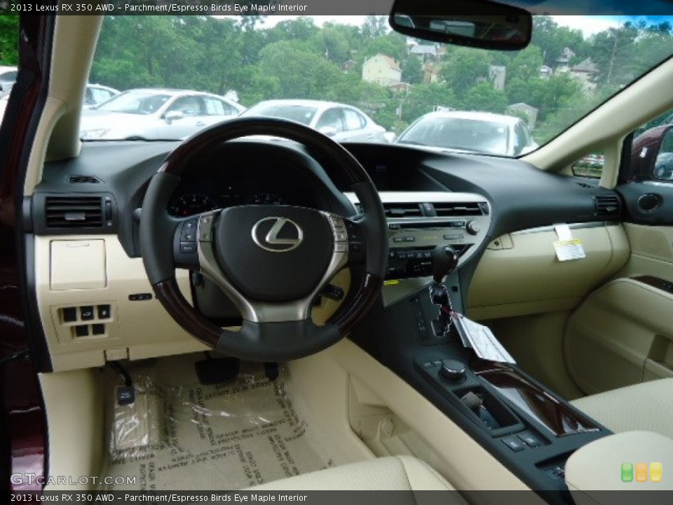 Parchment/Espresso Birds Eye Maple Interior Dashboard for the 2013 Lexus RX 350 AWD #65542966