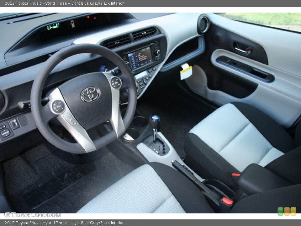 Light Blue Gray/Black Interior Prime Interior for the 2012 Toyota Prius c Hybrid Three #65546532