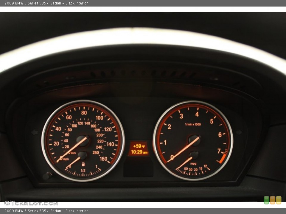 Black Interior Gauges for the 2009 BMW 5 Series 535xi Sedan #65554319