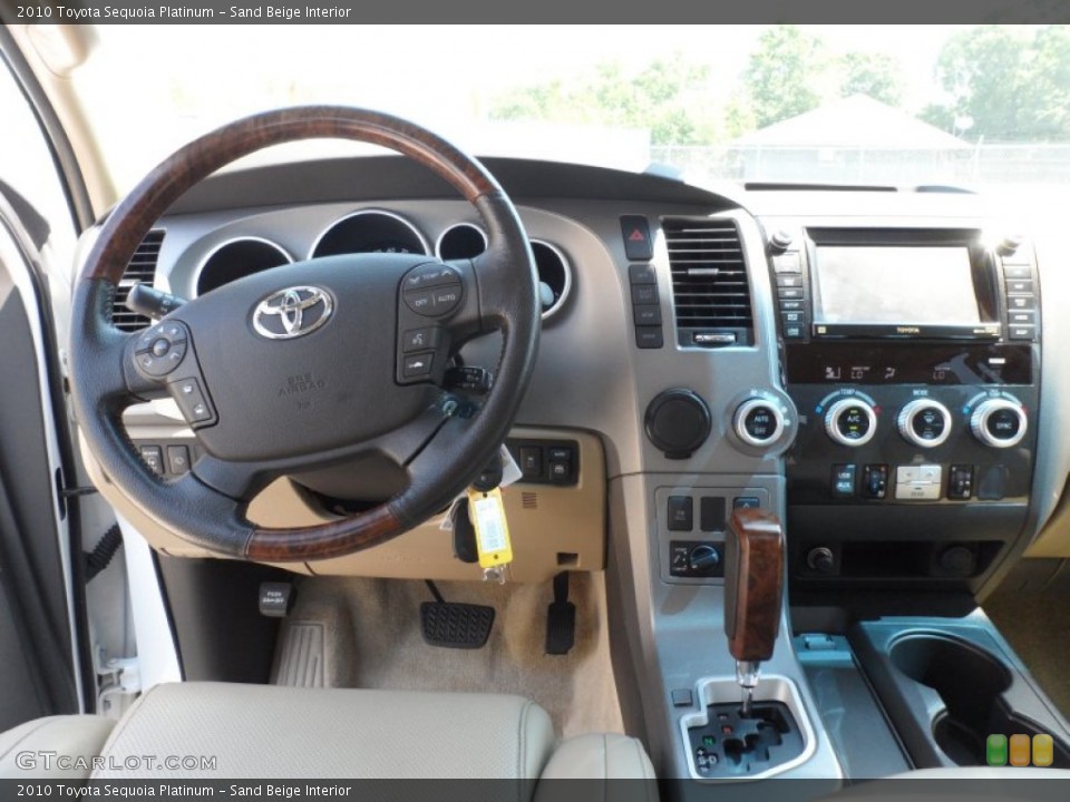 Sand Beige Interior Dashboard for the 2010 Toyota Sequoia Platinum #65556748