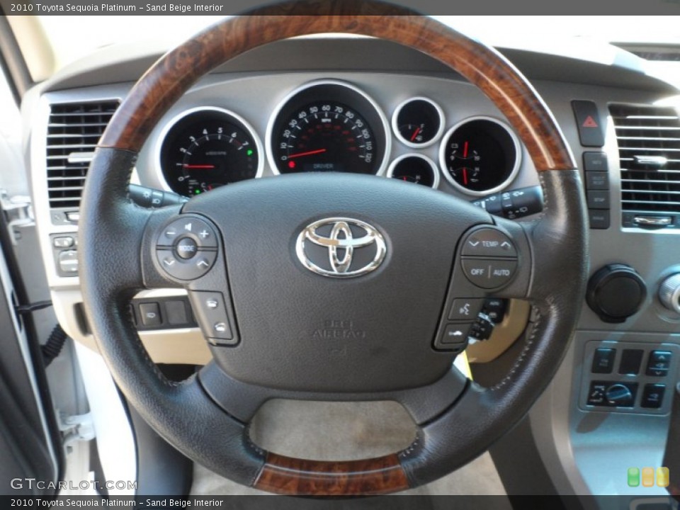 Sand Beige Interior Steering Wheel for the 2010 Toyota Sequoia Platinum #65556812