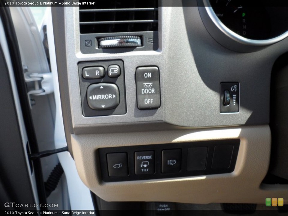 Sand Beige Interior Controls for the 2010 Toyota Sequoia Platinum #65556836