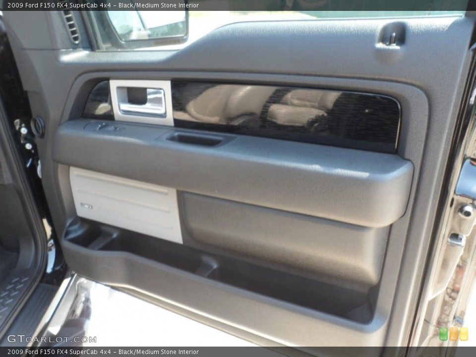 Black/Medium Stone Interior Door Panel for the 2009 Ford F150 FX4 SuperCab 4x4 #65557061